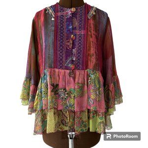 Colourful Tiered Chiffon Jacket